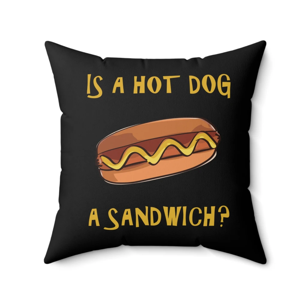 Is a Hot Dog a Sandwich? Faux Suede Throw Pillow